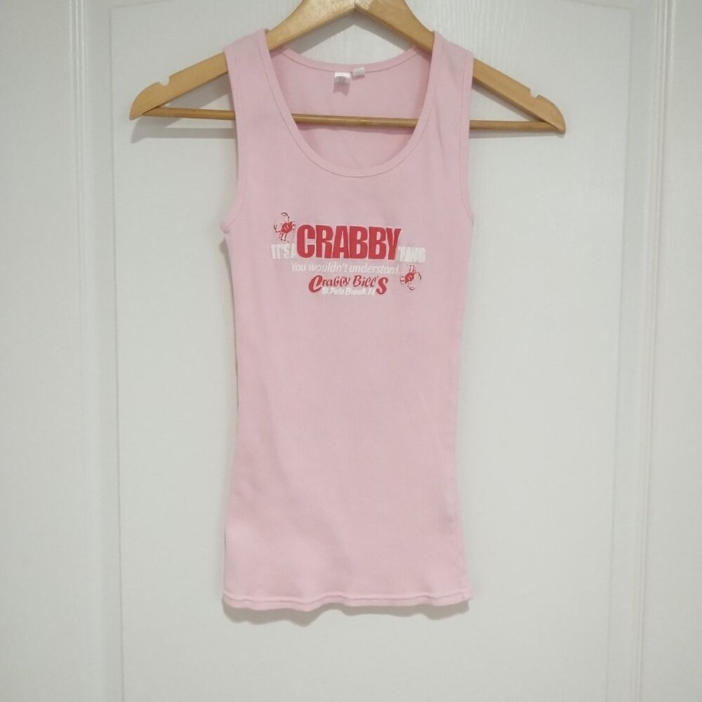 Ladies District Threads Crabby Pink Tank M